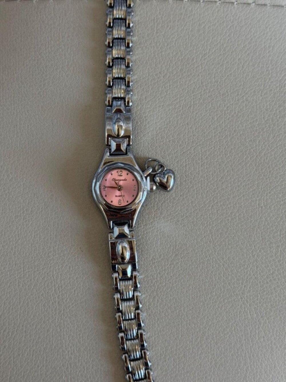 Dainty Silver Heart Dangle Link Watch Preppy Y2K OS